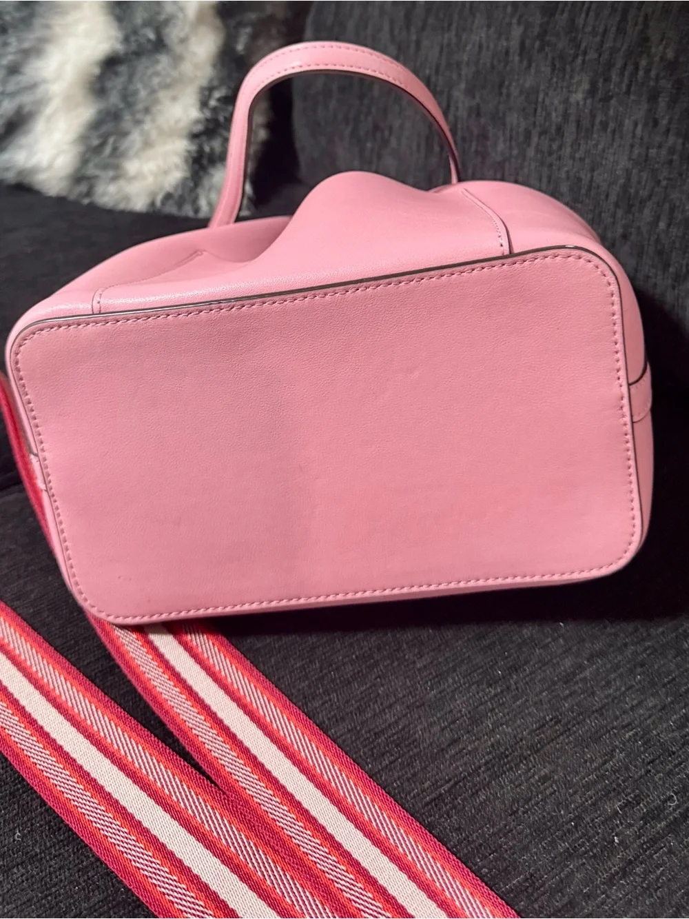 Michael Kors Pink Leather Drawstring Bucket Crossbody
